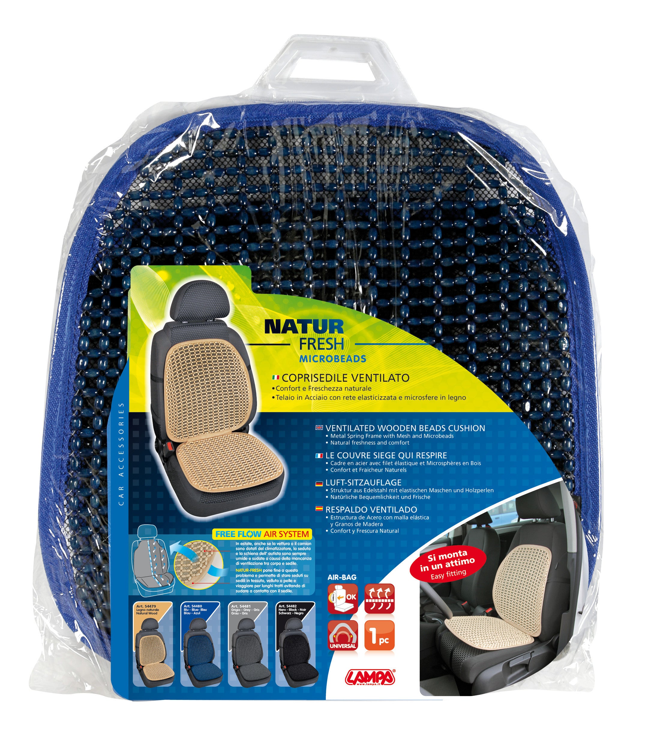 Natur-Fresh, schienale ventilato - Blu