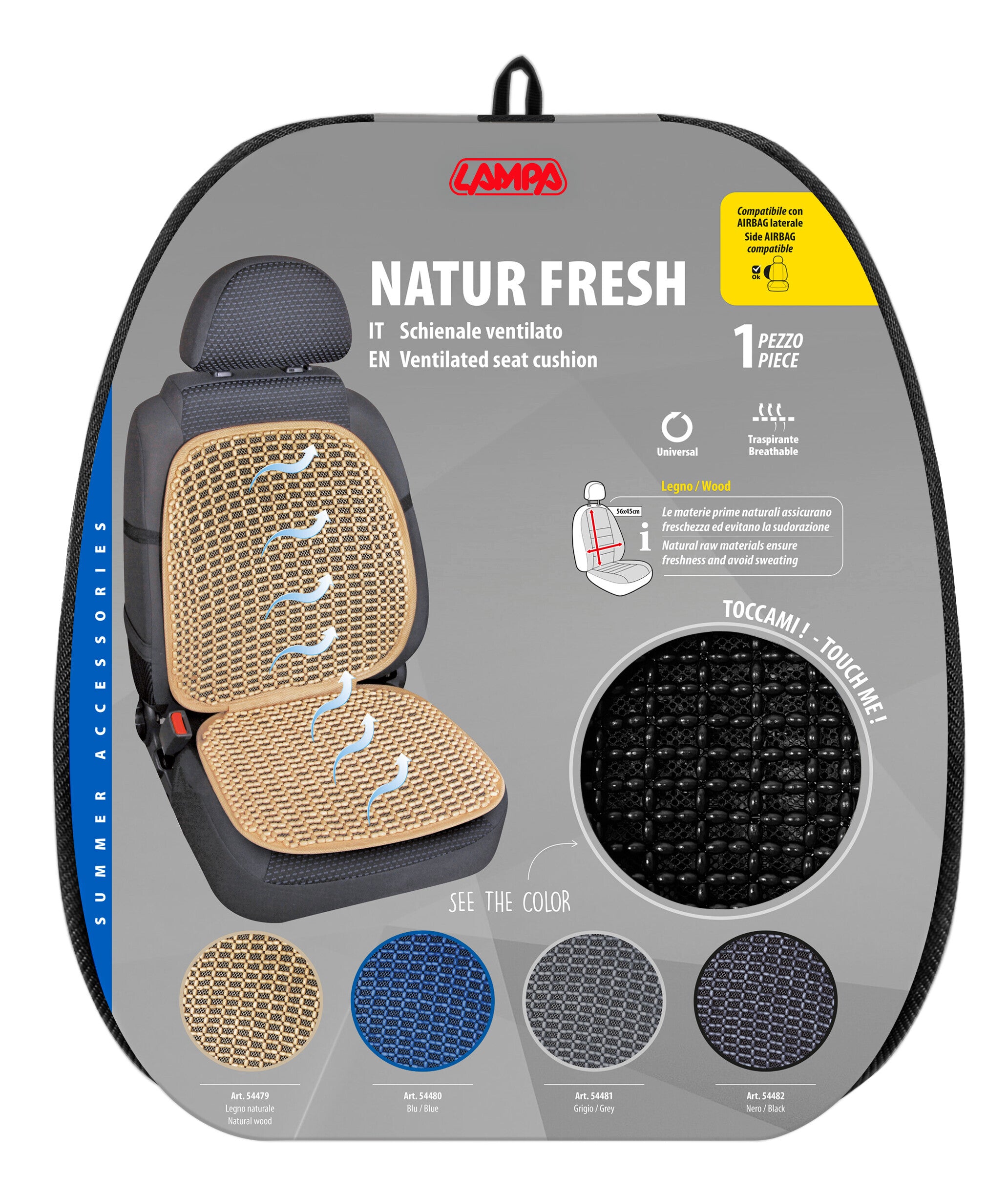 Natur-Fresh, schienale ventilato - Nero