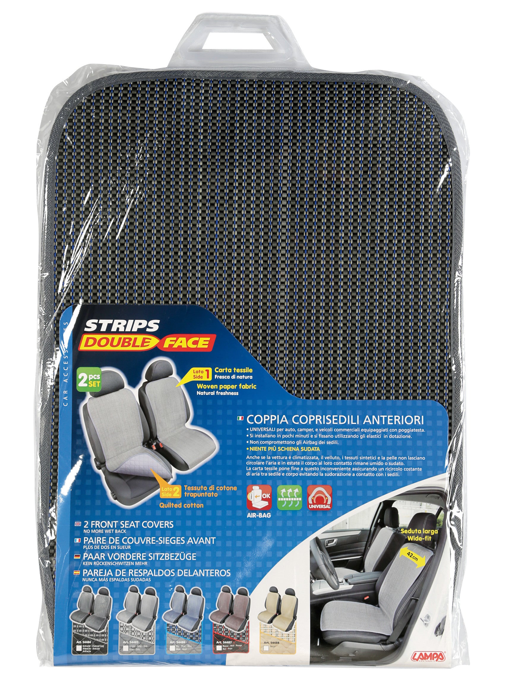 Strips, coppia schienali double-face - Blu