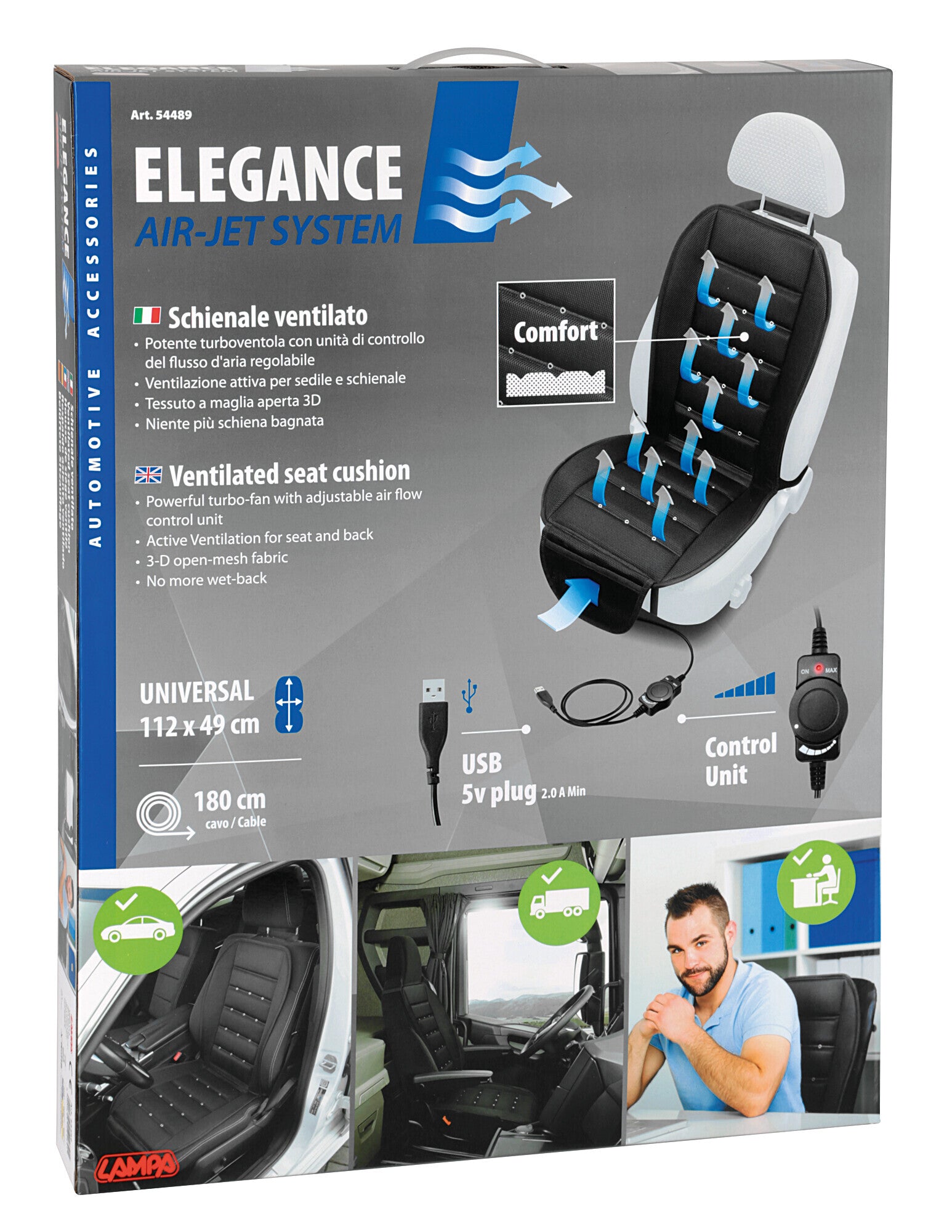 Elegance Air-Jet System, schienale ventilato