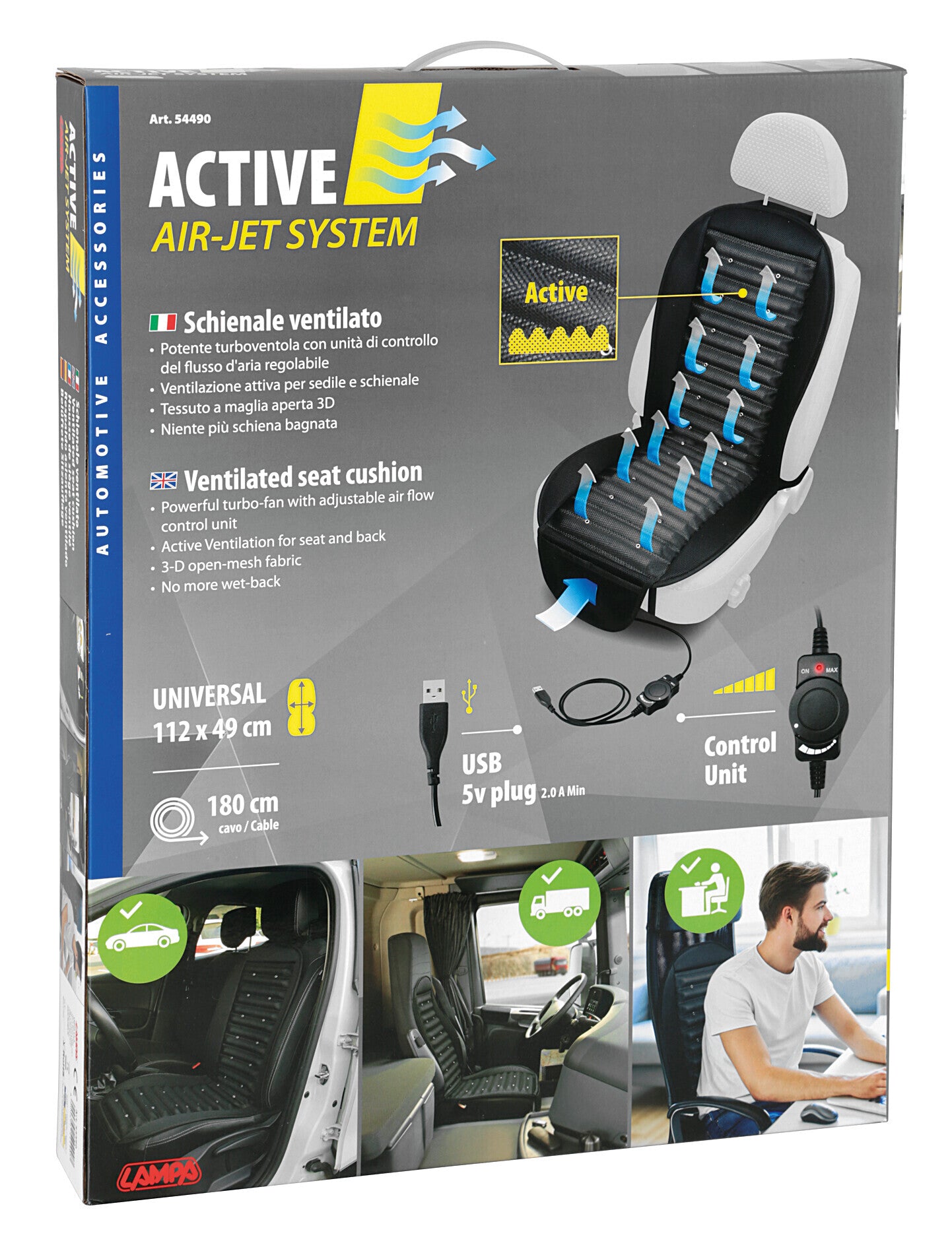 Active Air-Jet System, schienale ventilato