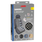 Samurai, schienale in palline di legno - Blu/Grigio