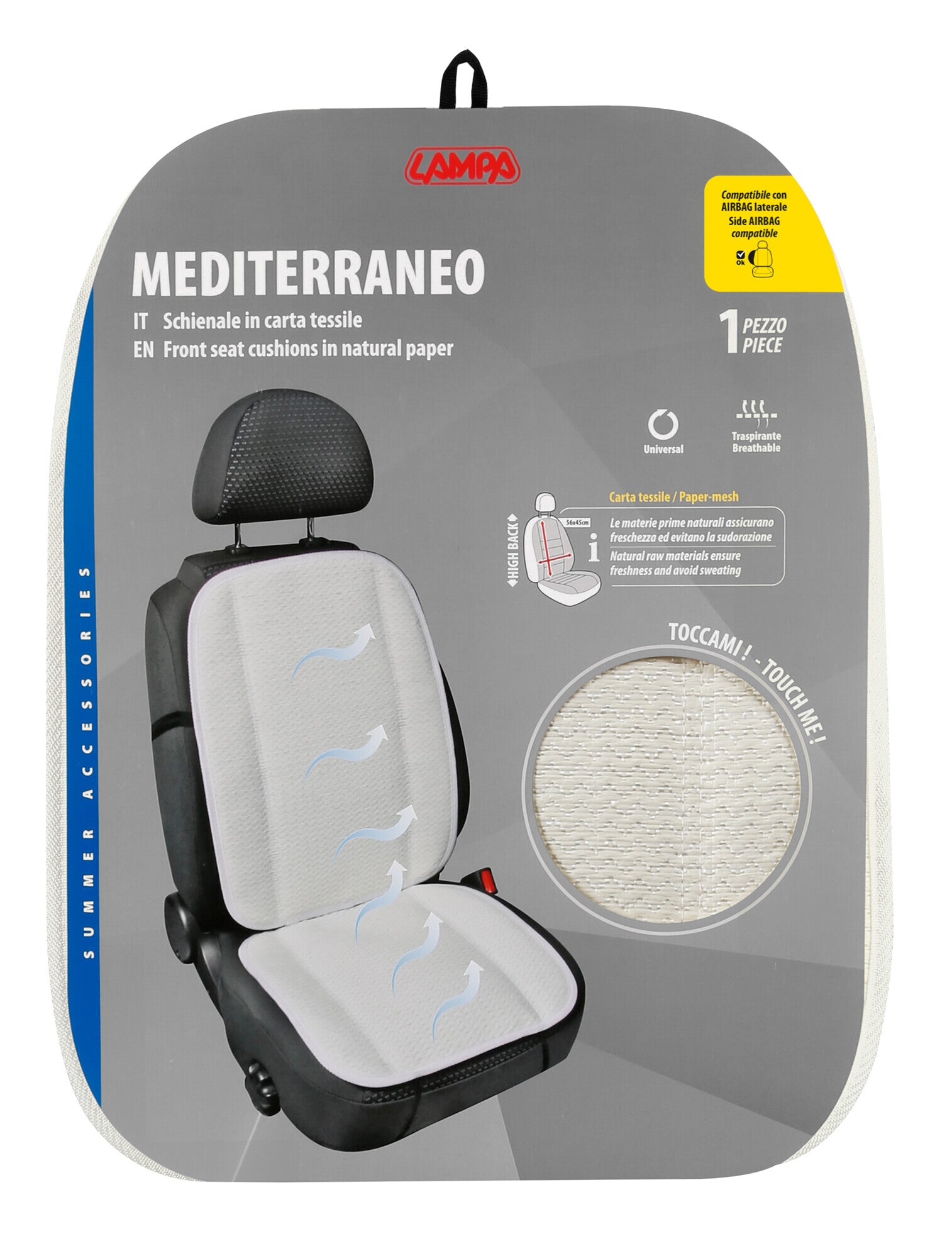 Mediterraneo, schienale in carta tessile