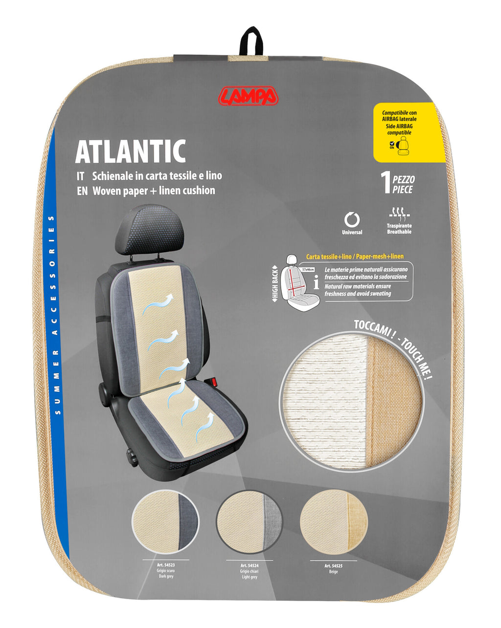 Atlantic, schienale in carta tessile e lino - Beige