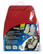 Cover-Tech, coppia coprisedili anteriori in Skeentex - Bordeaux/Bianco