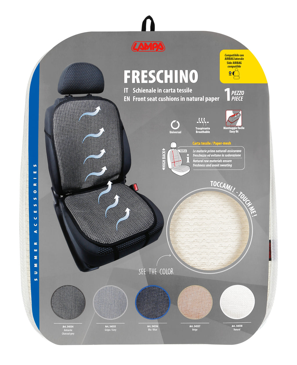 Freschino, schienale in carta tessile - Naturale