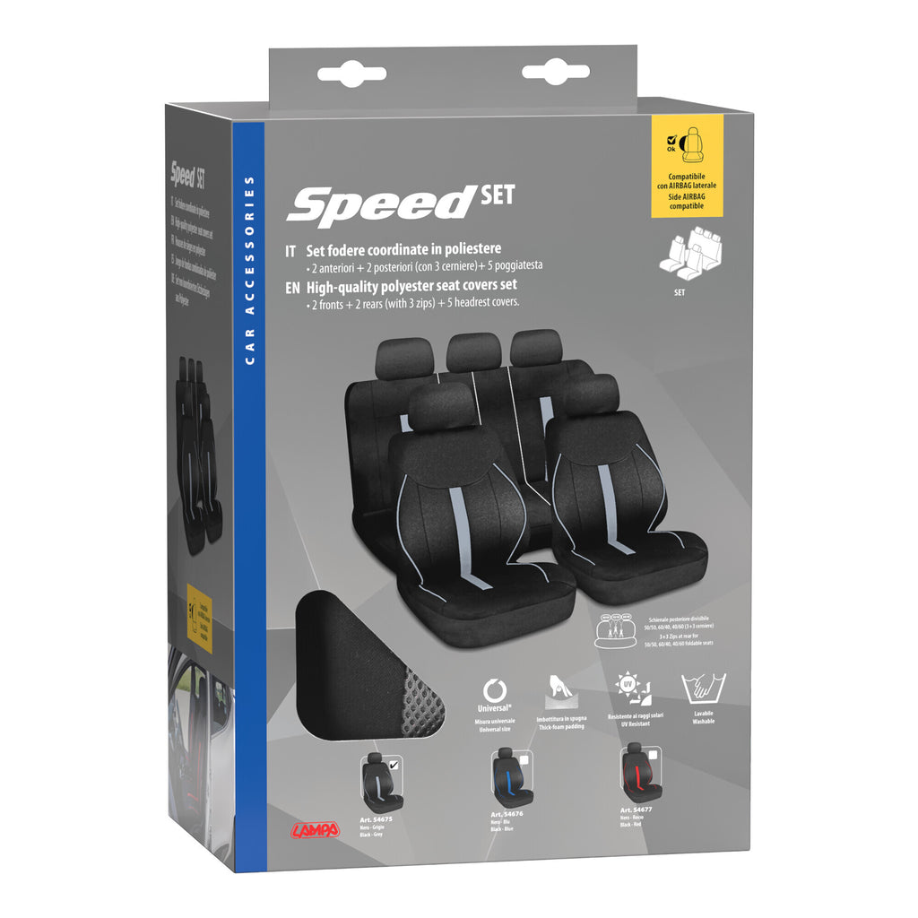 Speed, set fodere coordinate - Nero/Grigio