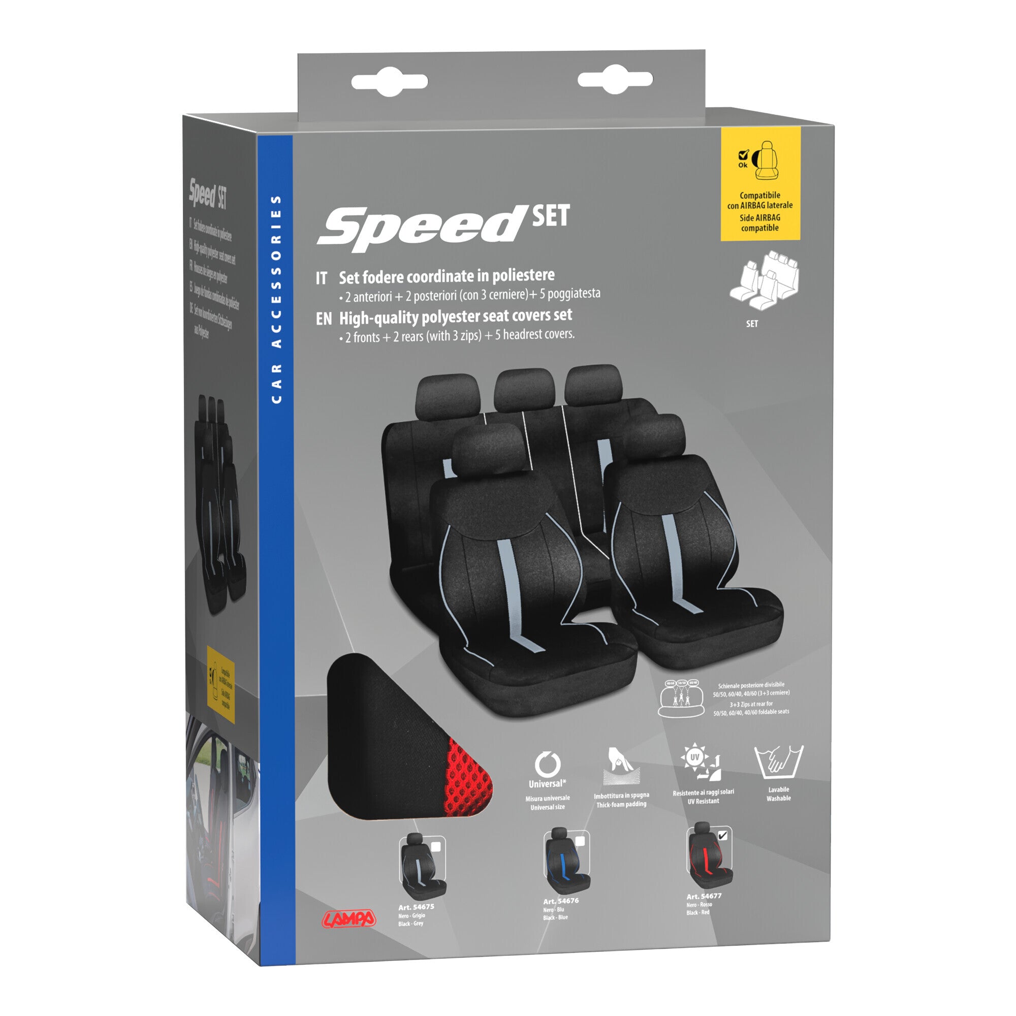 Speed, set fodere coordinate - Nero/Rosso