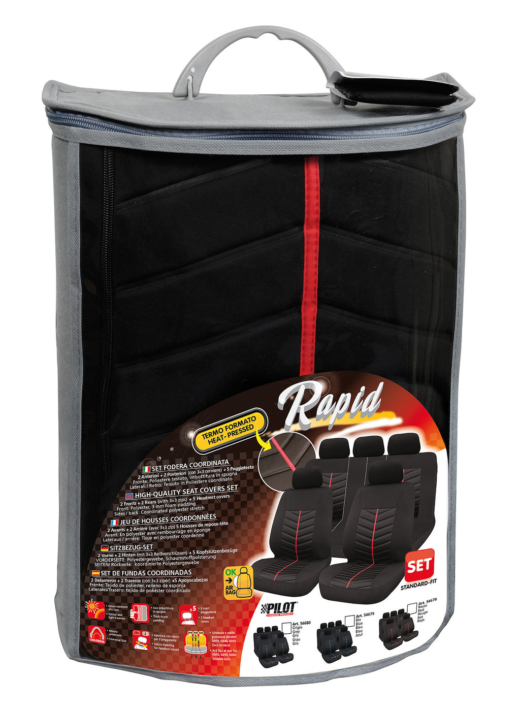 Rapid, set fodere coordinate - Nero/Rosso