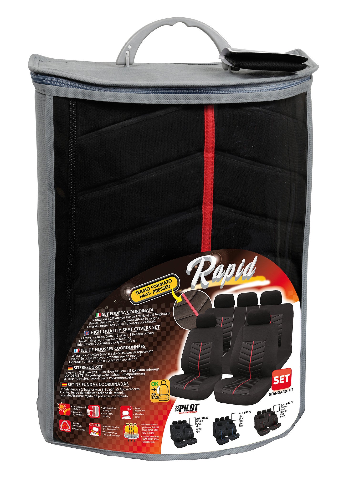 Rapid, set fodere coordinate - Nero/Rosso