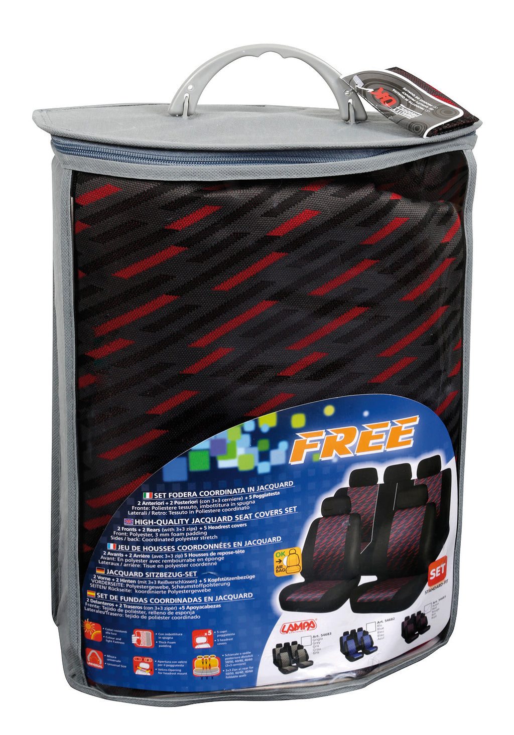 Free, set fodere coordinate - Nero/Rosso