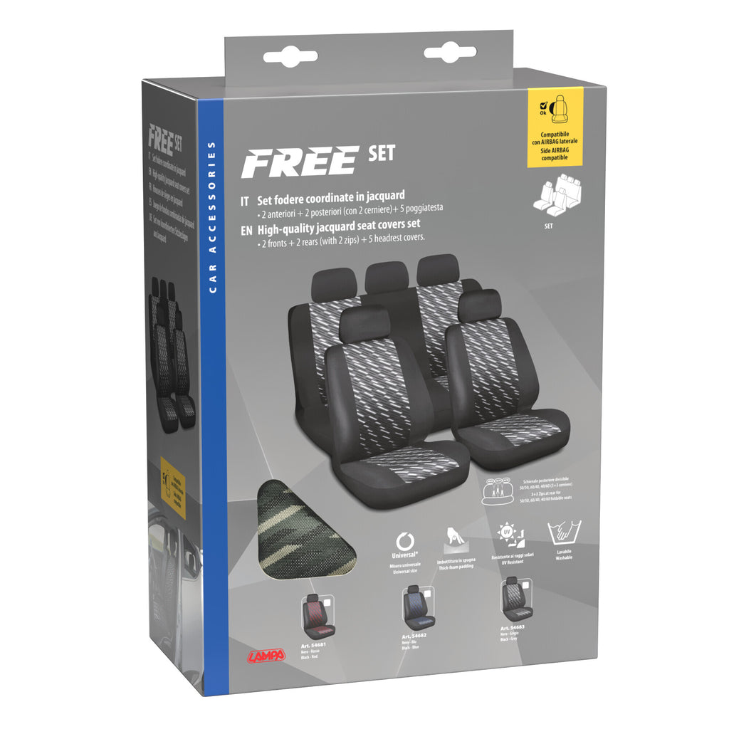 Free, set fodere coordinate - Nero/Grigio