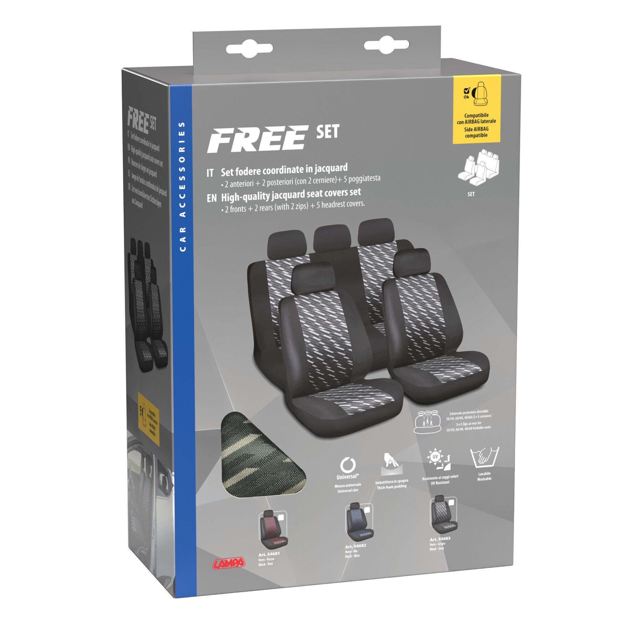 Free, set fodere coordinate - Nero/Grigio