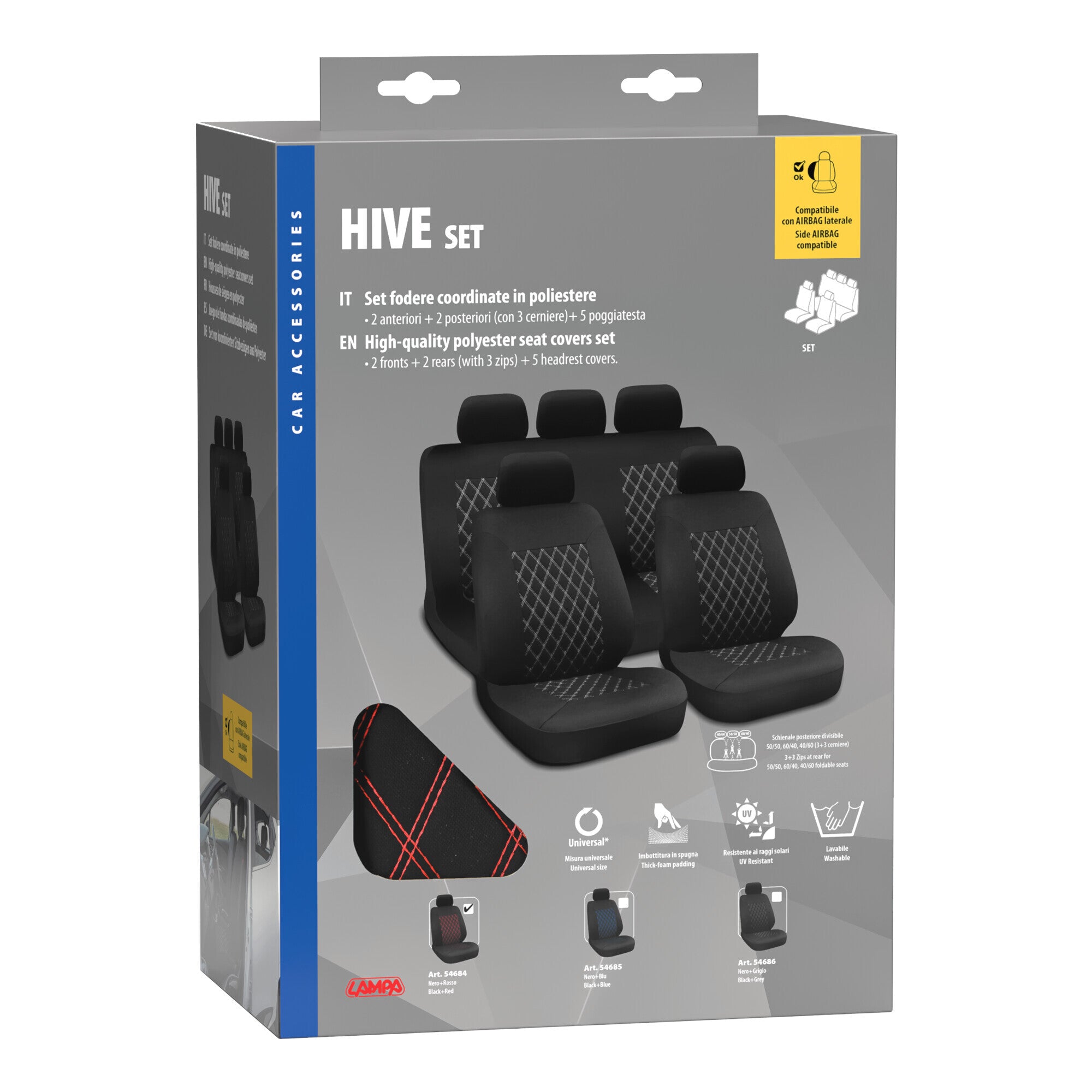 Hive, set fodere coordinate - Nero/Rosso