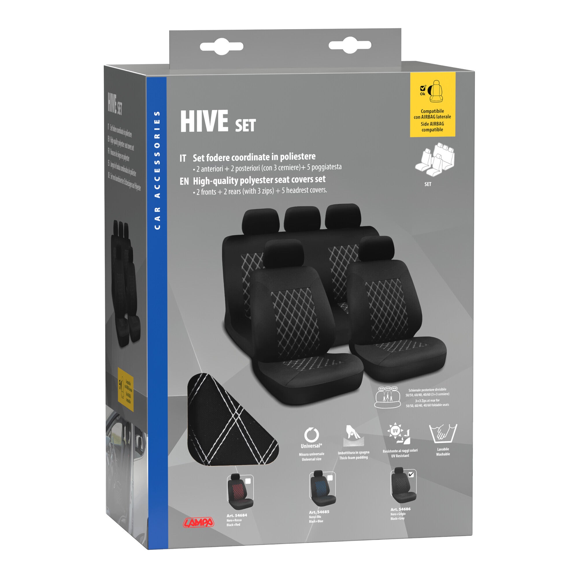 Hive, set fodere coordinate - Nero/Grigio