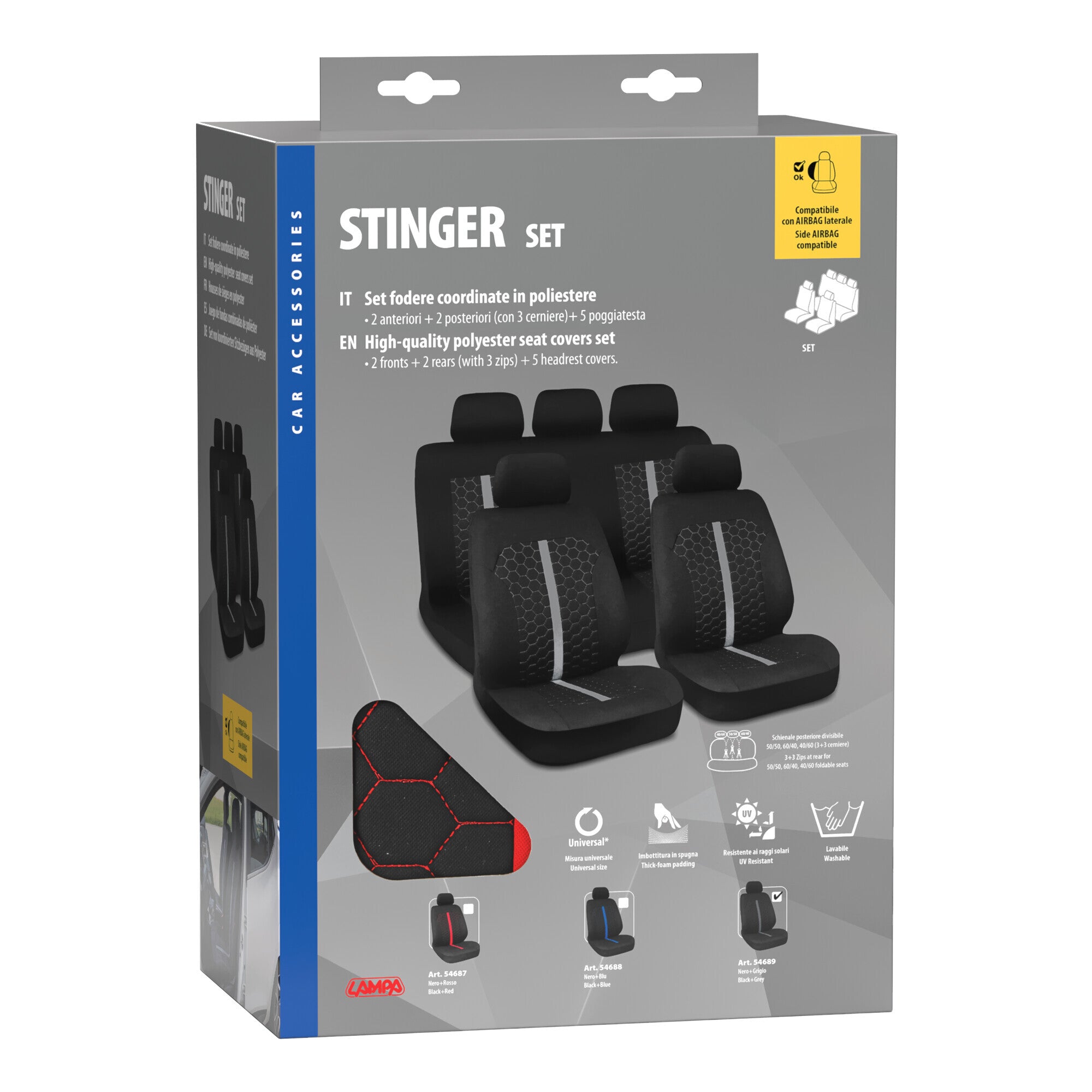 Stinger, set fodere coordinate - Nero/Rosso
