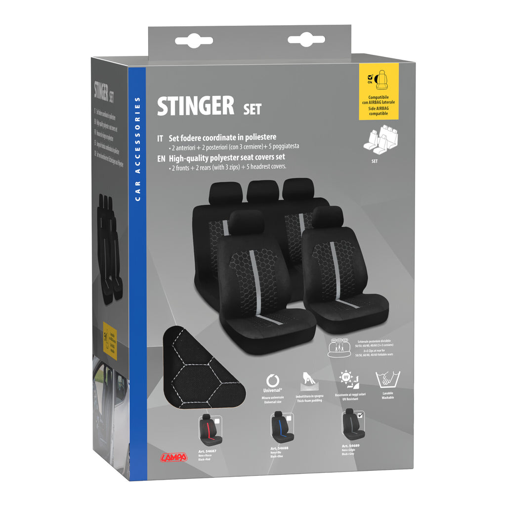 Stinger, set fodere coordinate - Nero/Grigio