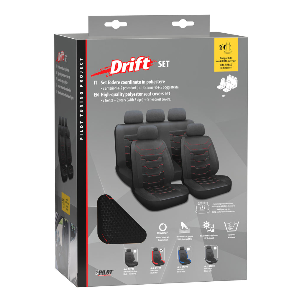 Drift, set fodere coordinate - Nero/Rosso