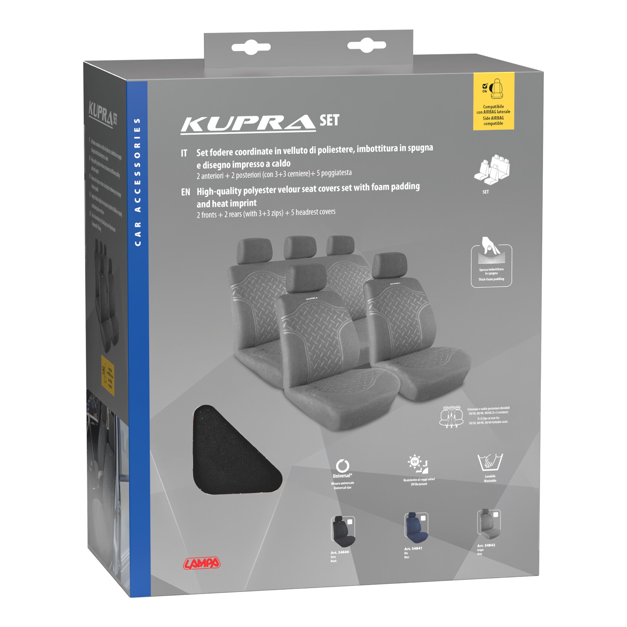 Kupra, set fodere coordinate - Nero