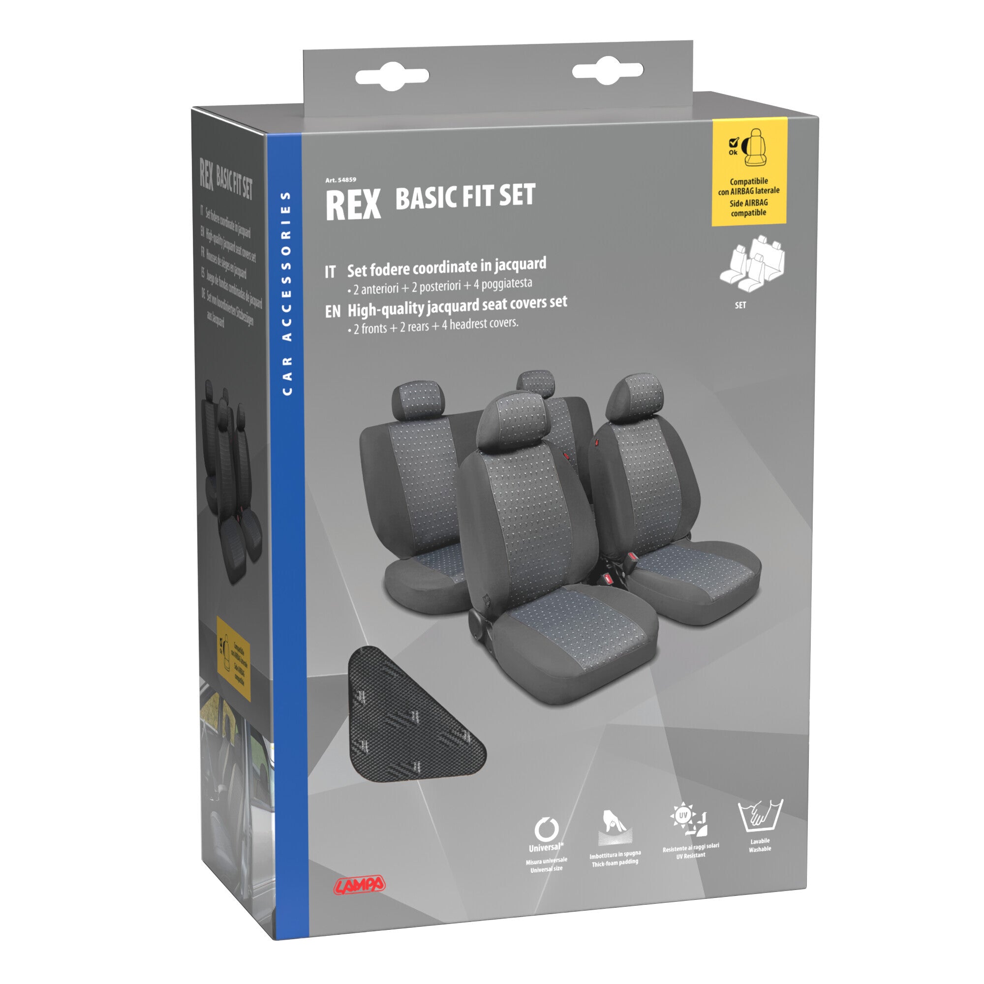 Rex Basic-Fit, set fodere coordinate in jacquard, universali - Antracite