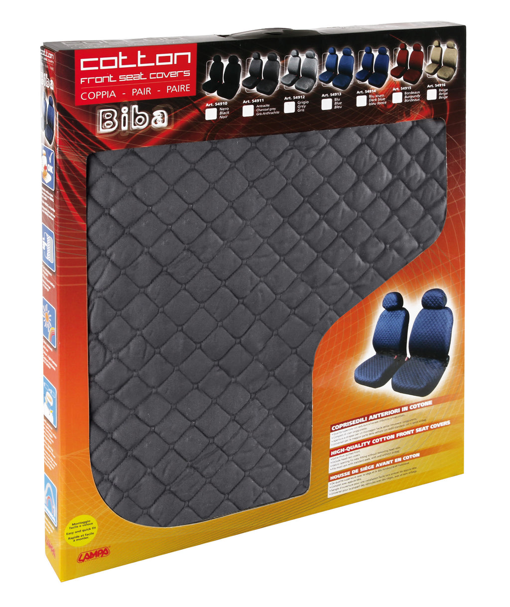 Biba, coppia coprisedili anteriori in cotone, universali - Grigio
