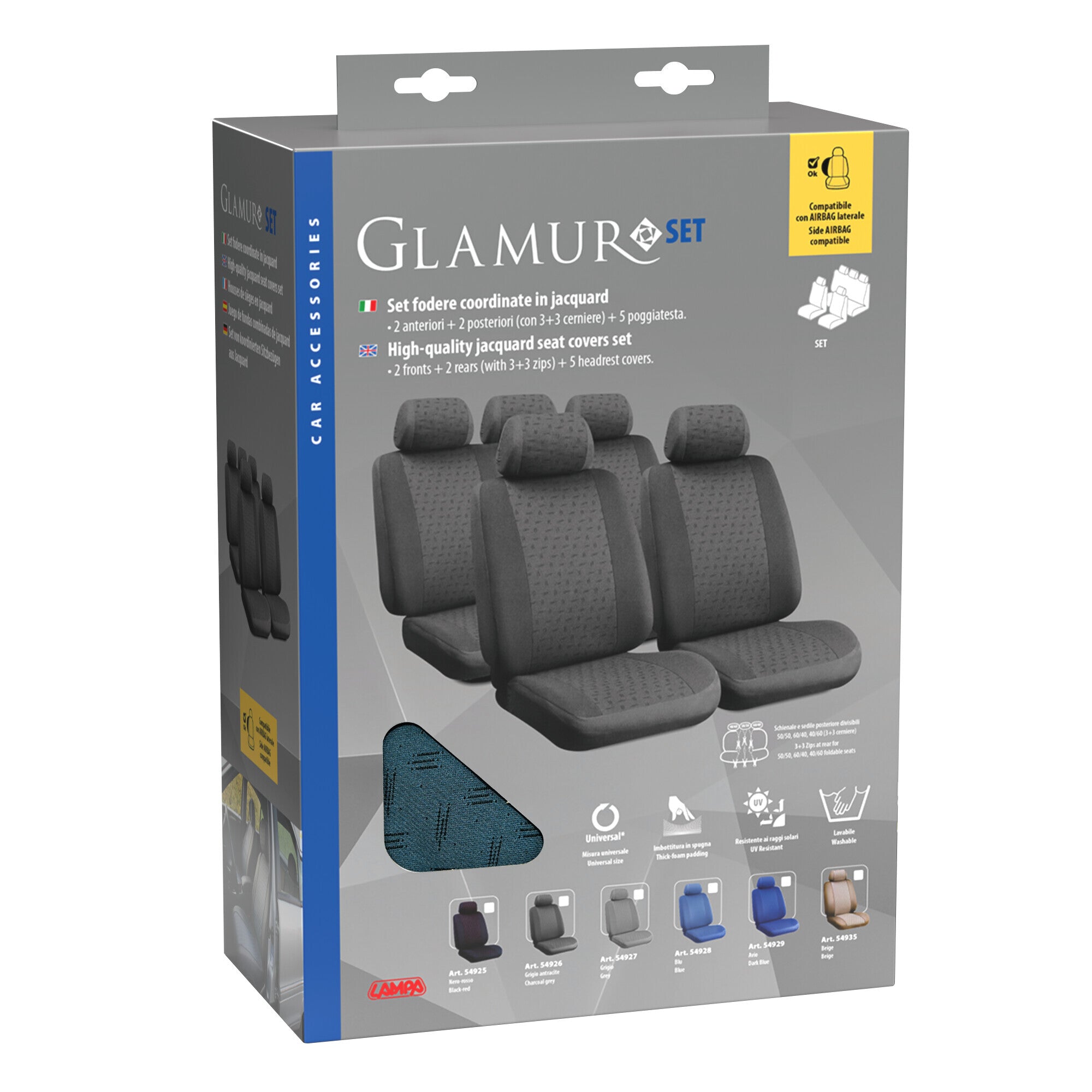 Glamur, set fodere coordinate in jacquard - Nero