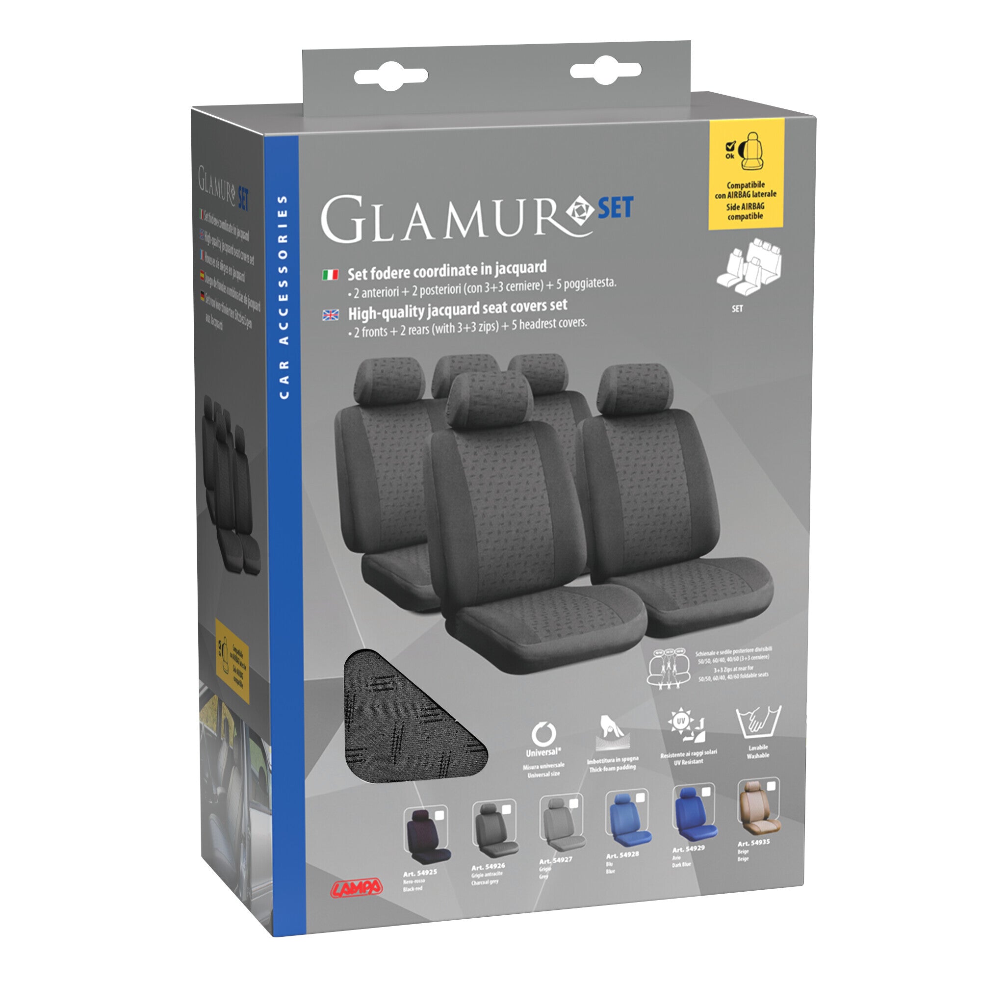 Glamur, set fodere coordinate in jacquard - Antracite