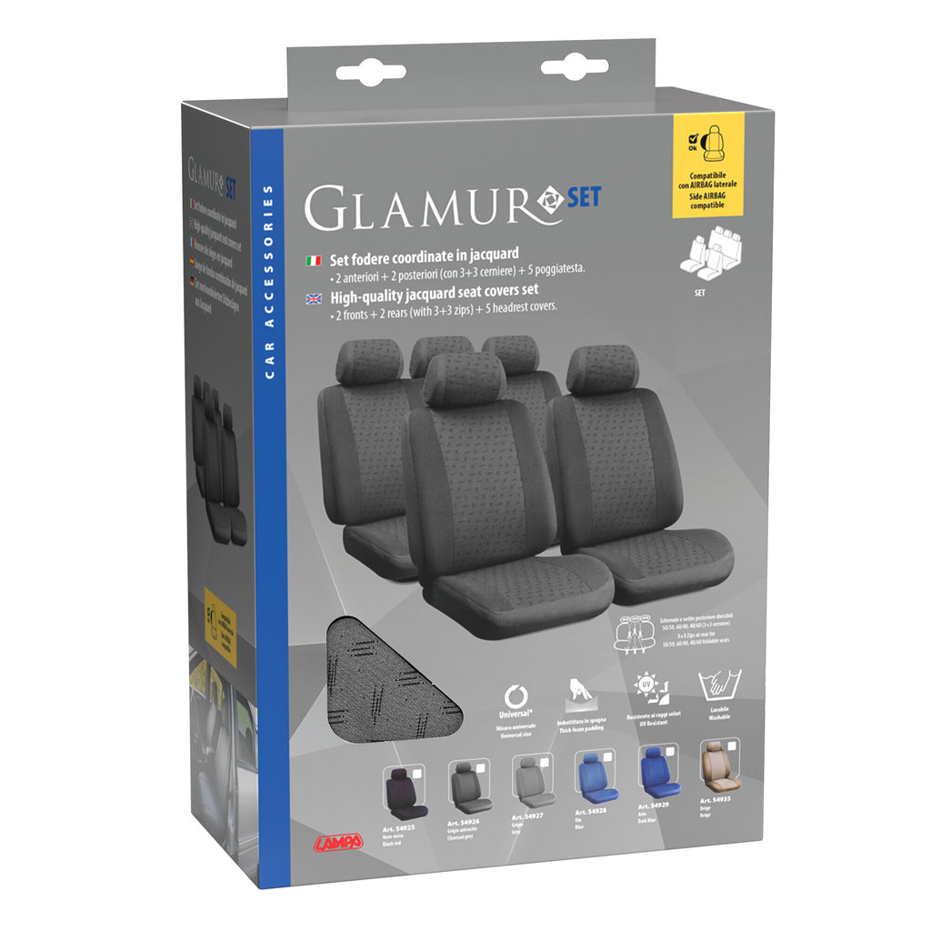 Glamur, set fodere coordinate in jacquard - Grigio