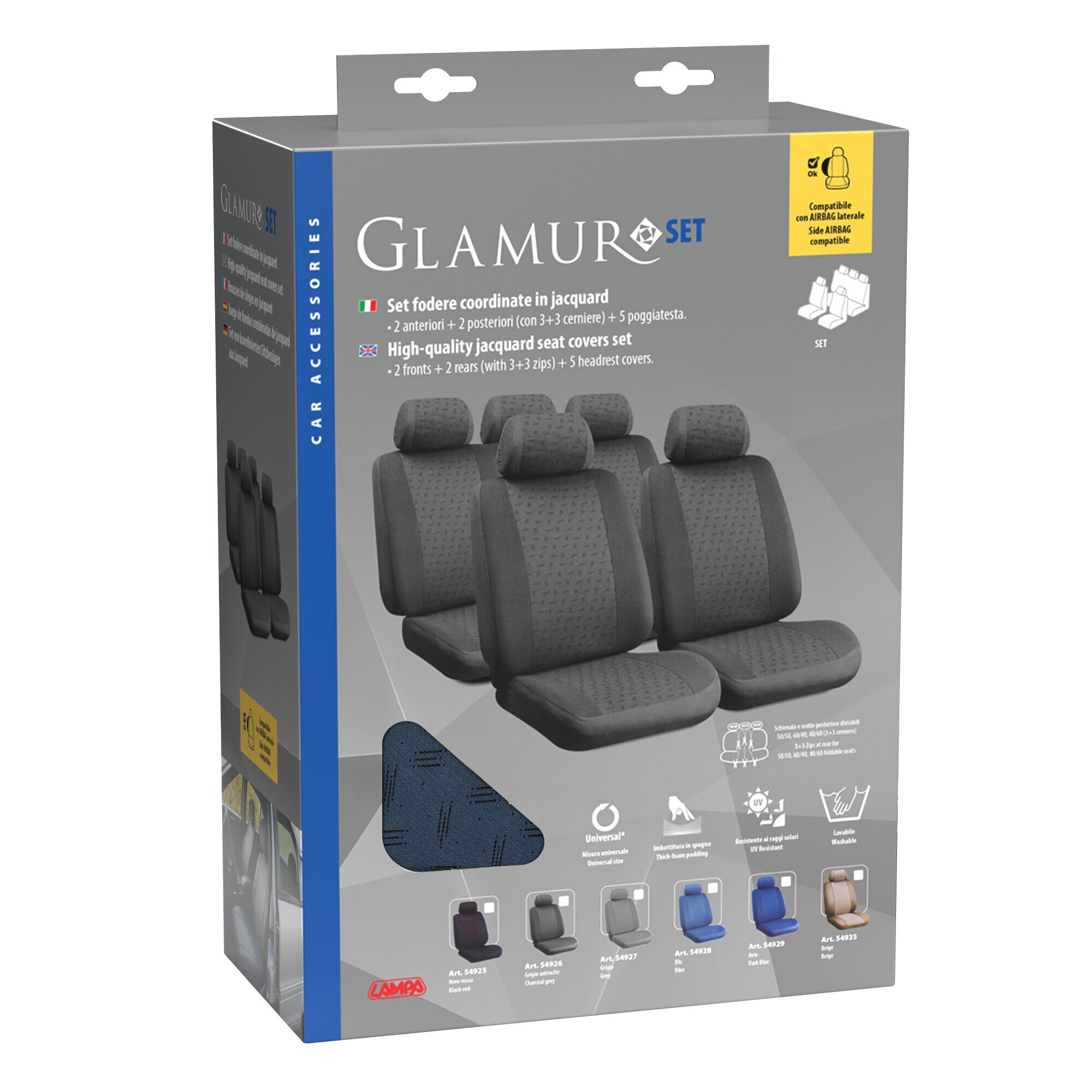 Glamur, set fodere coordinate in jacquard - Avio