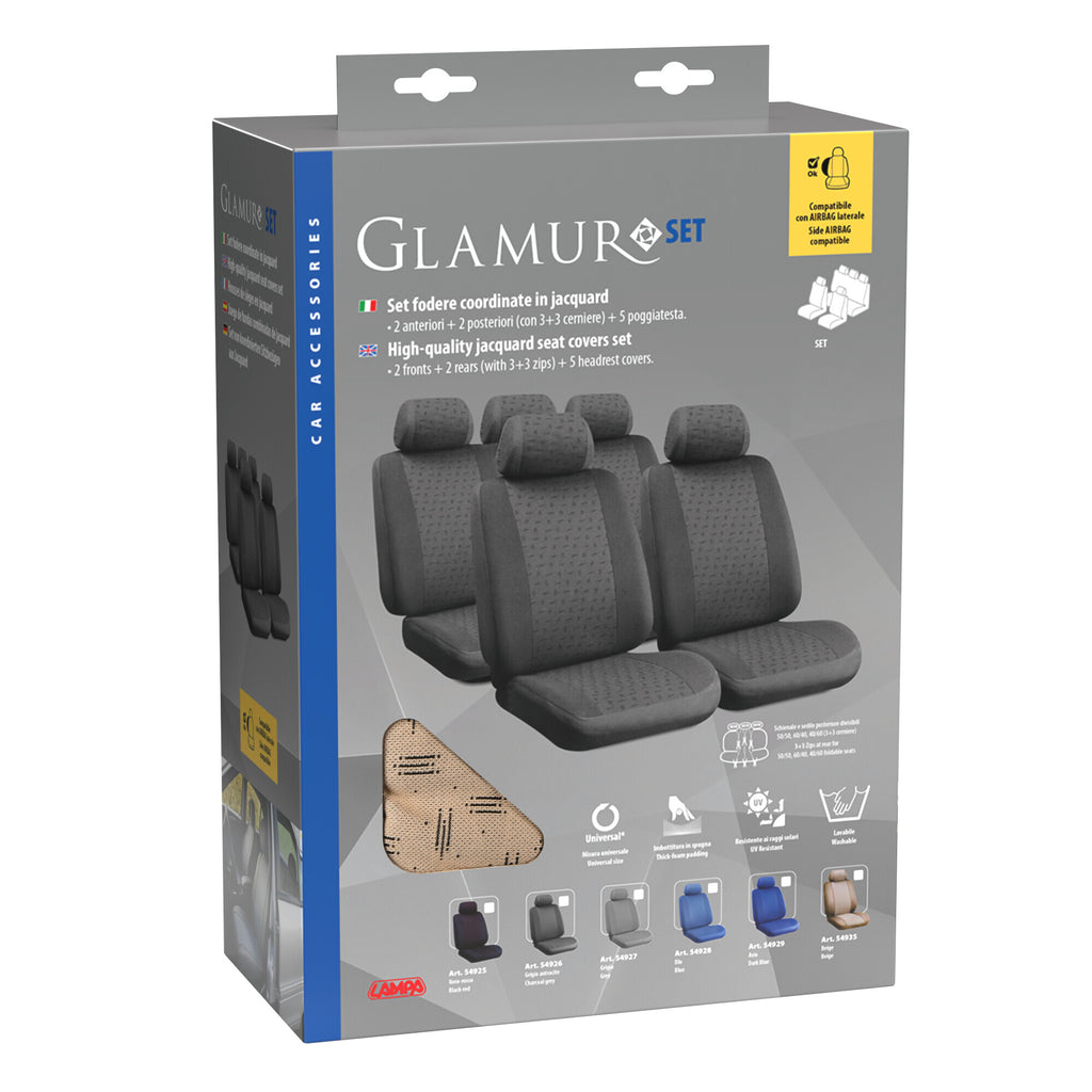 Glamur, set fodere coordinate in jacquard - Beige