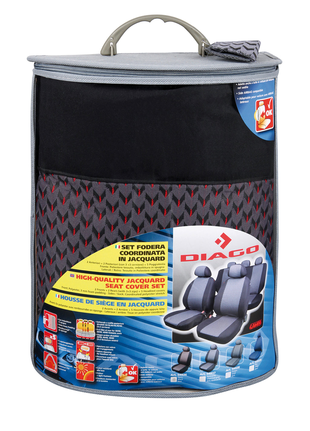 Diago, set fodere coordinate in jacquard - Nero