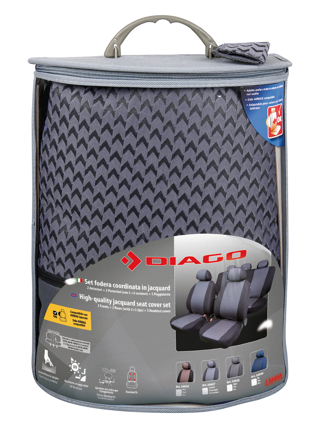 Diago, set fodere coordinate in jacquard - Grigio