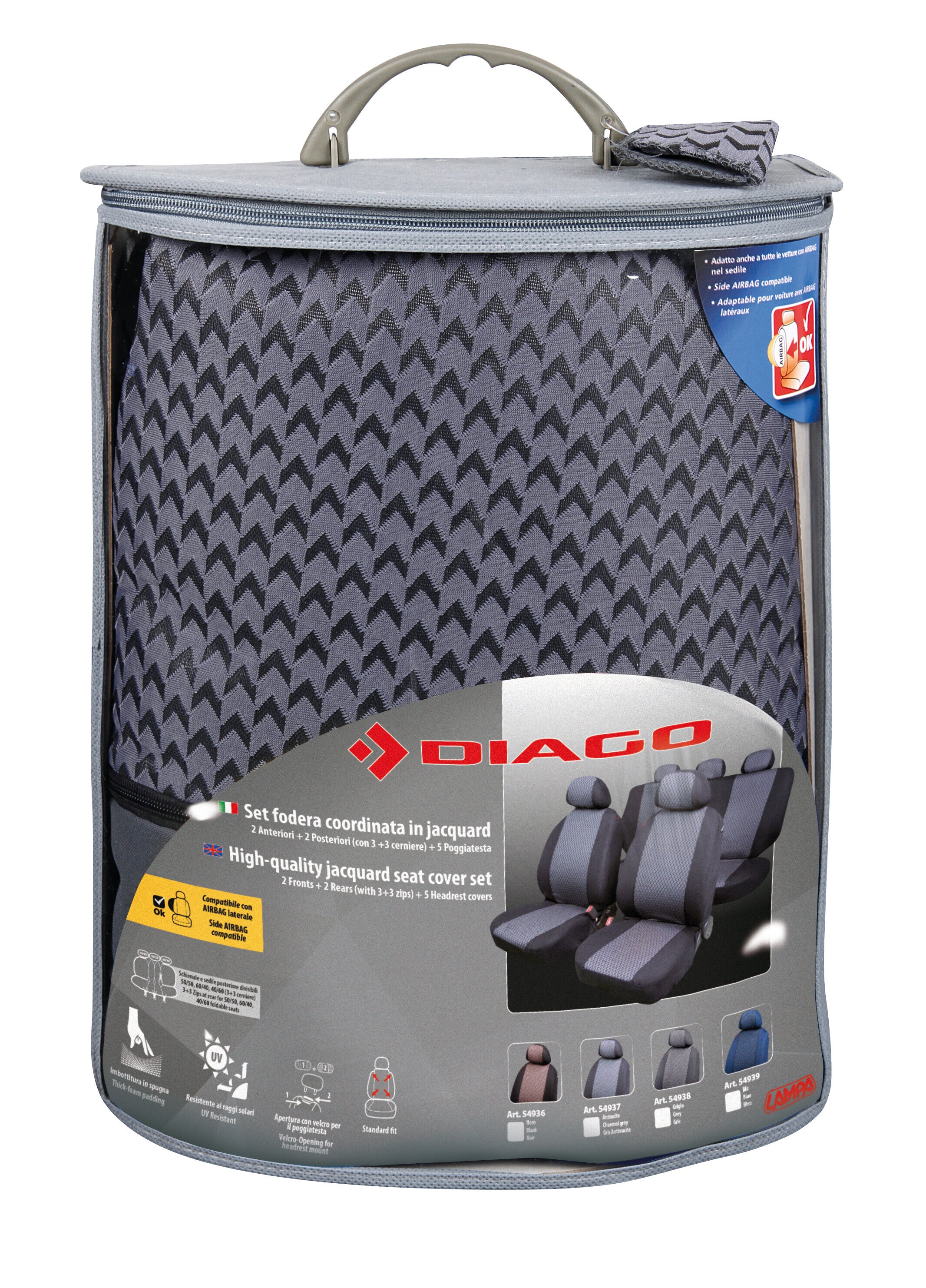 Diago, set fodere coordinate in jacquard - Grigio