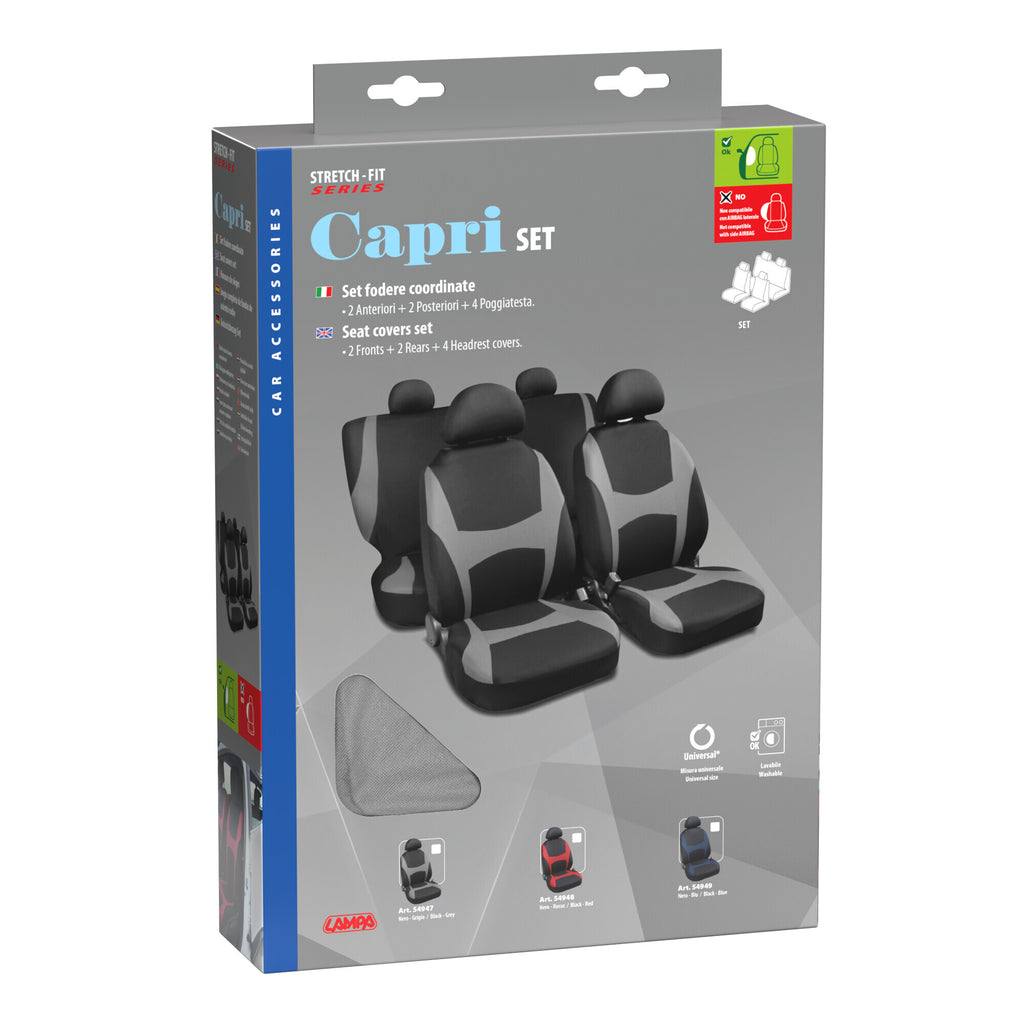 Capri, set fodere coordinate - Nero/Grigio