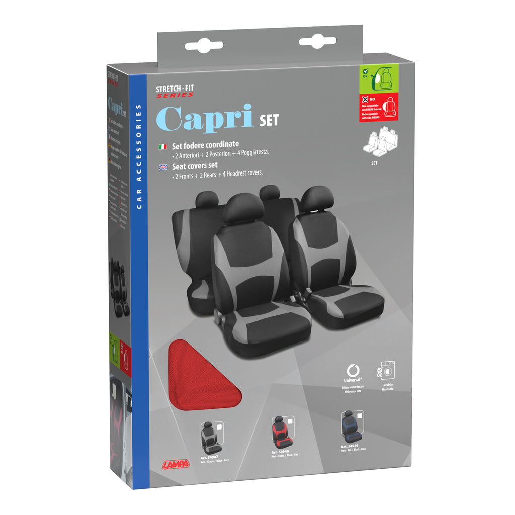 Capri, set fodere coordinate - Nero/Rosso