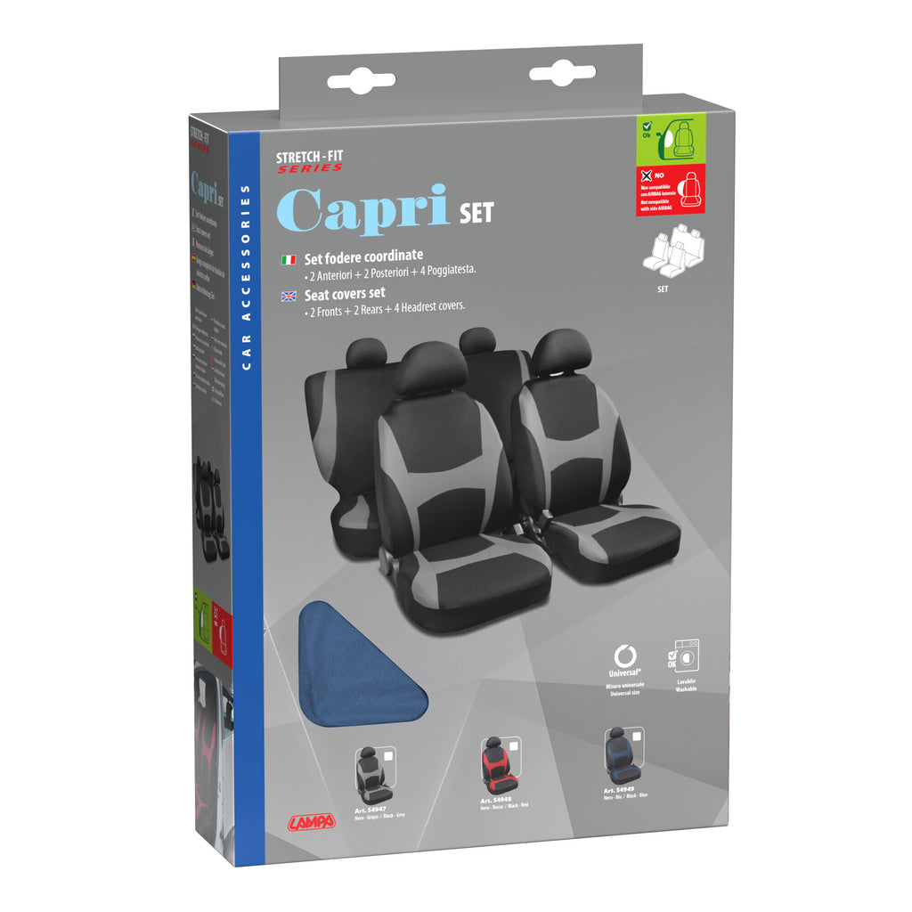 Capri, set fodere coordinate - Nero/Blu