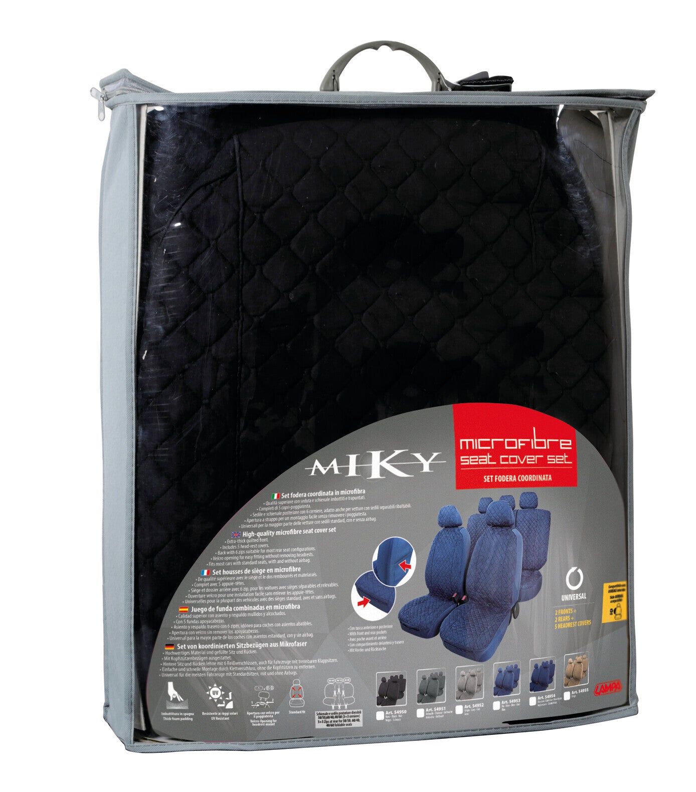 Miky, set fodere coordinate in microfibra - Nero
