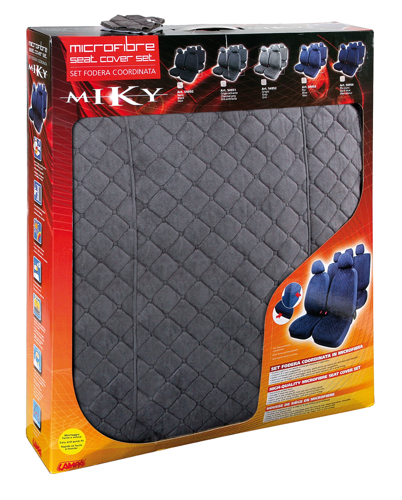 Miky, set fodere coordinate in microfibra - Grigio