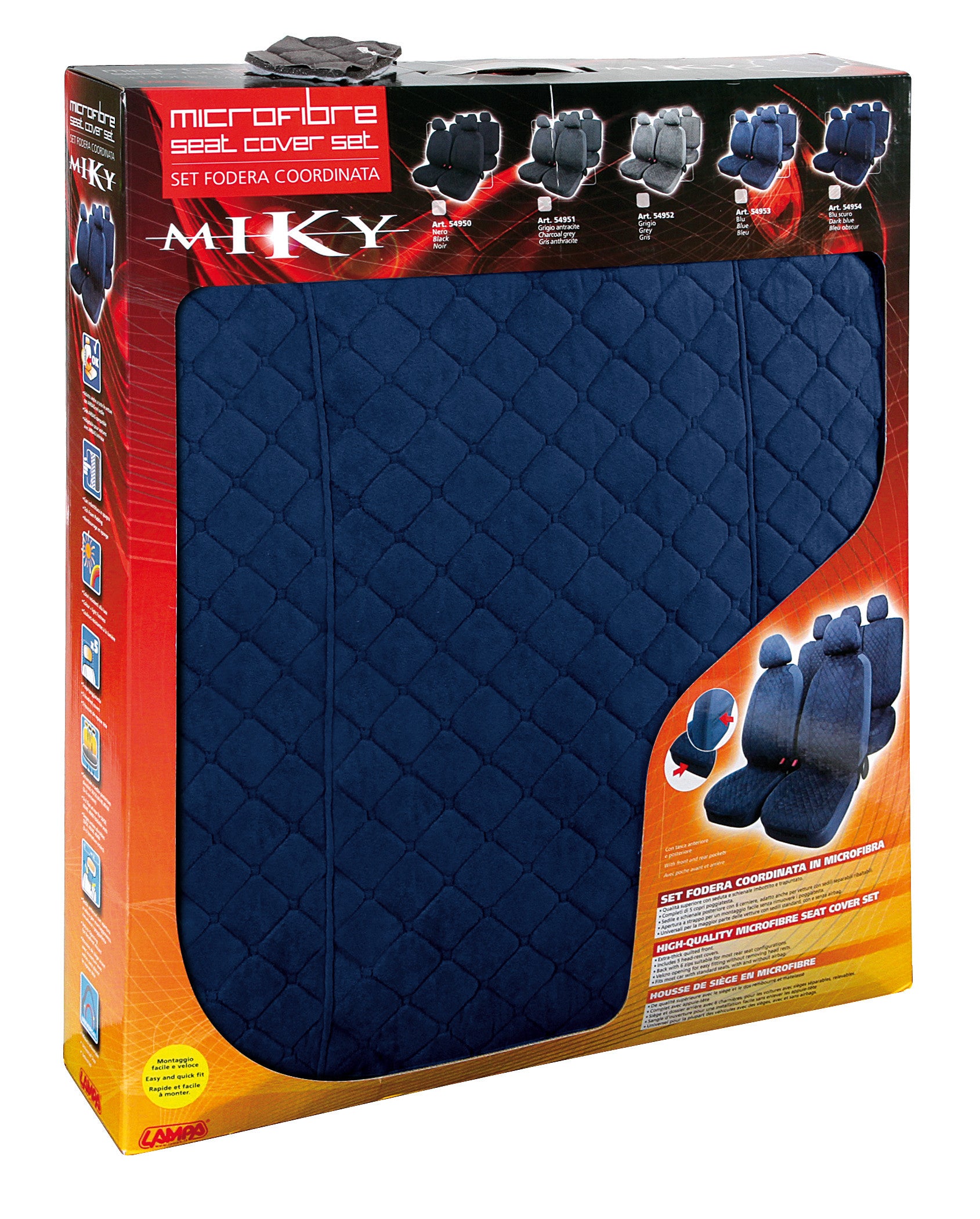 Miky, set fodere coordinate in microfibra - Blu scuro