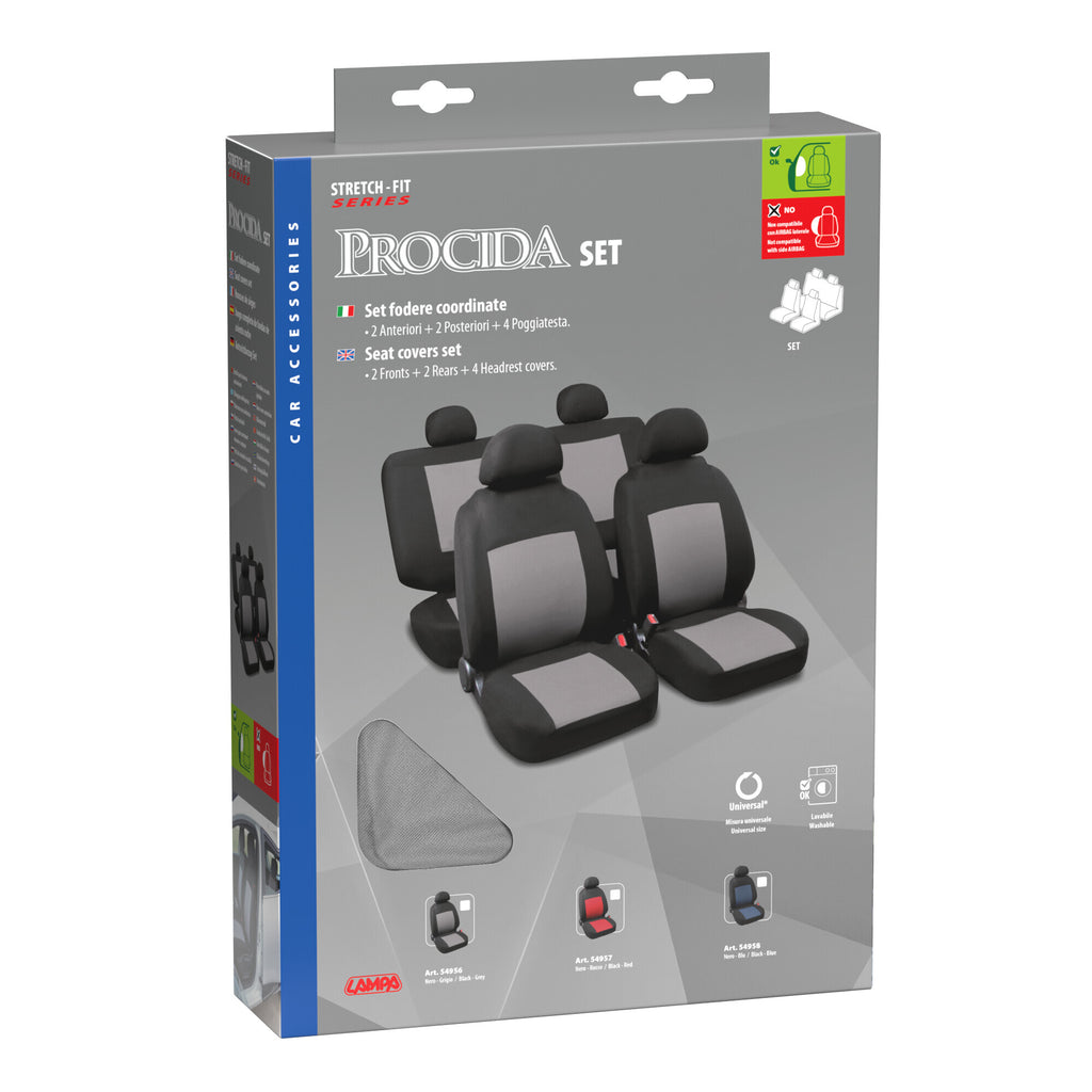 Procida, set fodere coordinate - Nero/Grigio