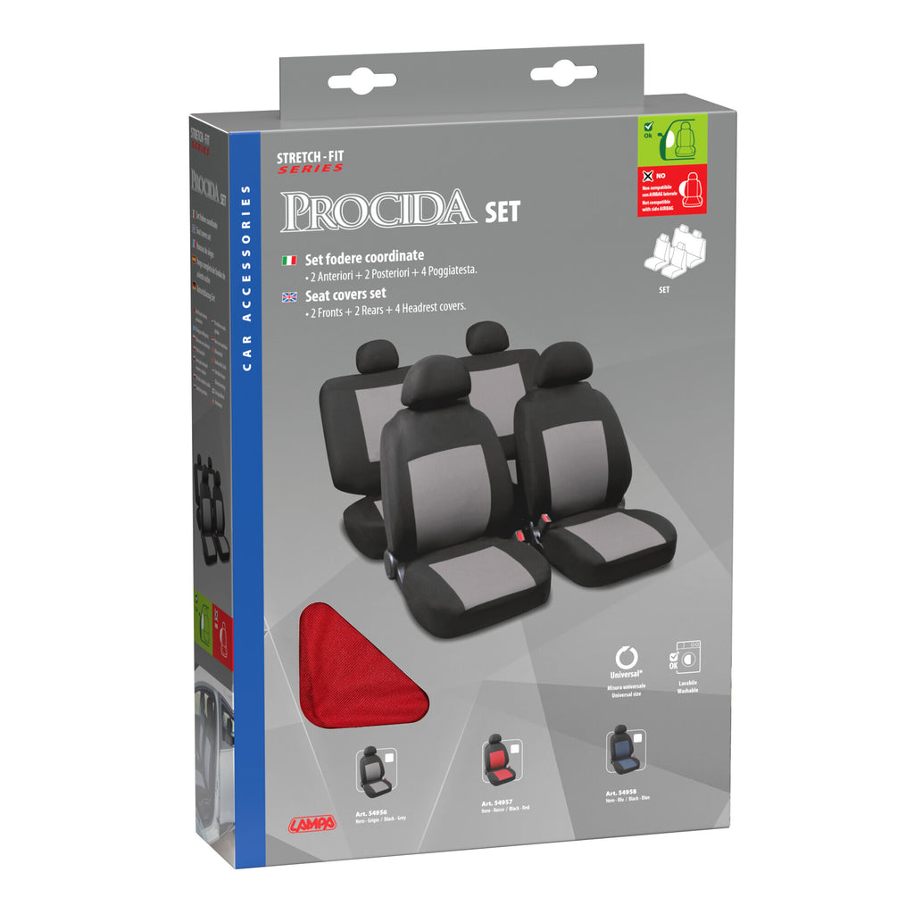 Procida, set fodere coordinate - Nero/Rosso