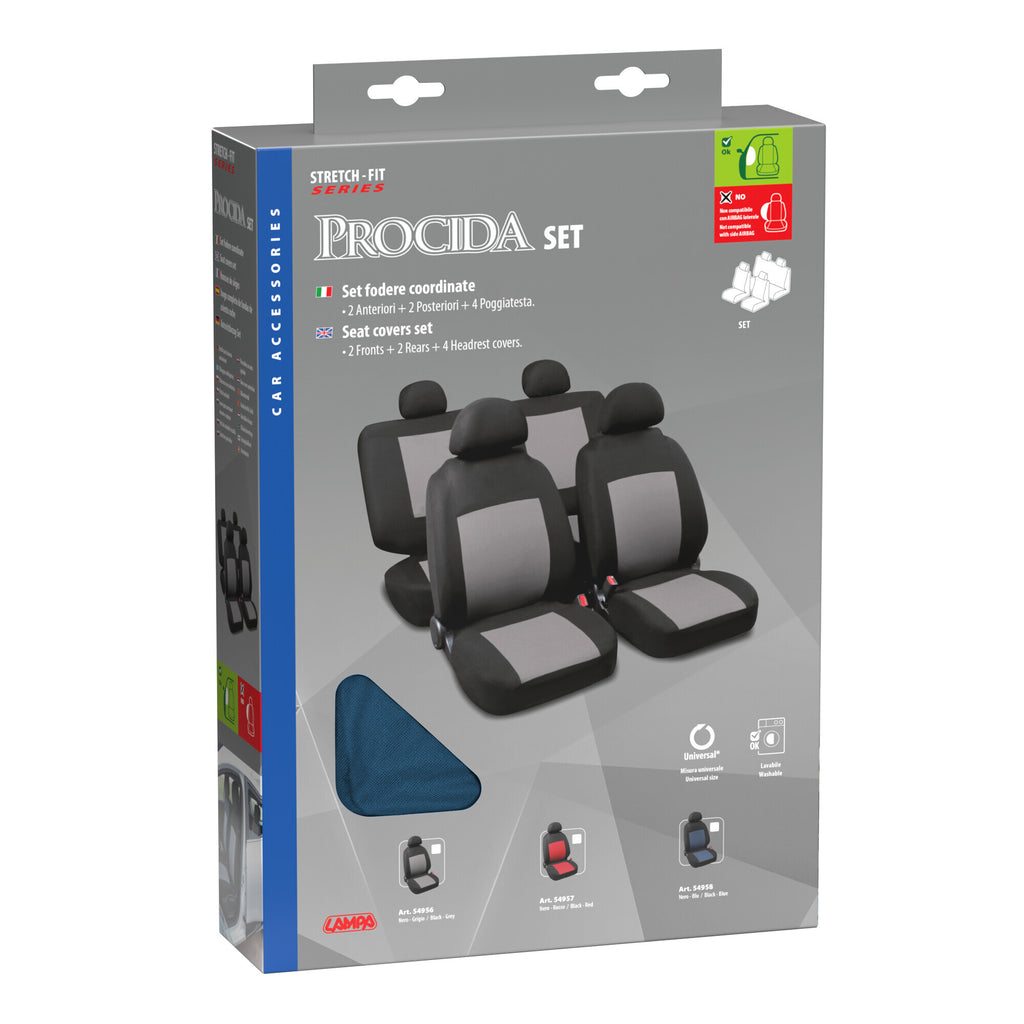 Procida, set fodere coordinate - Nero/Blu