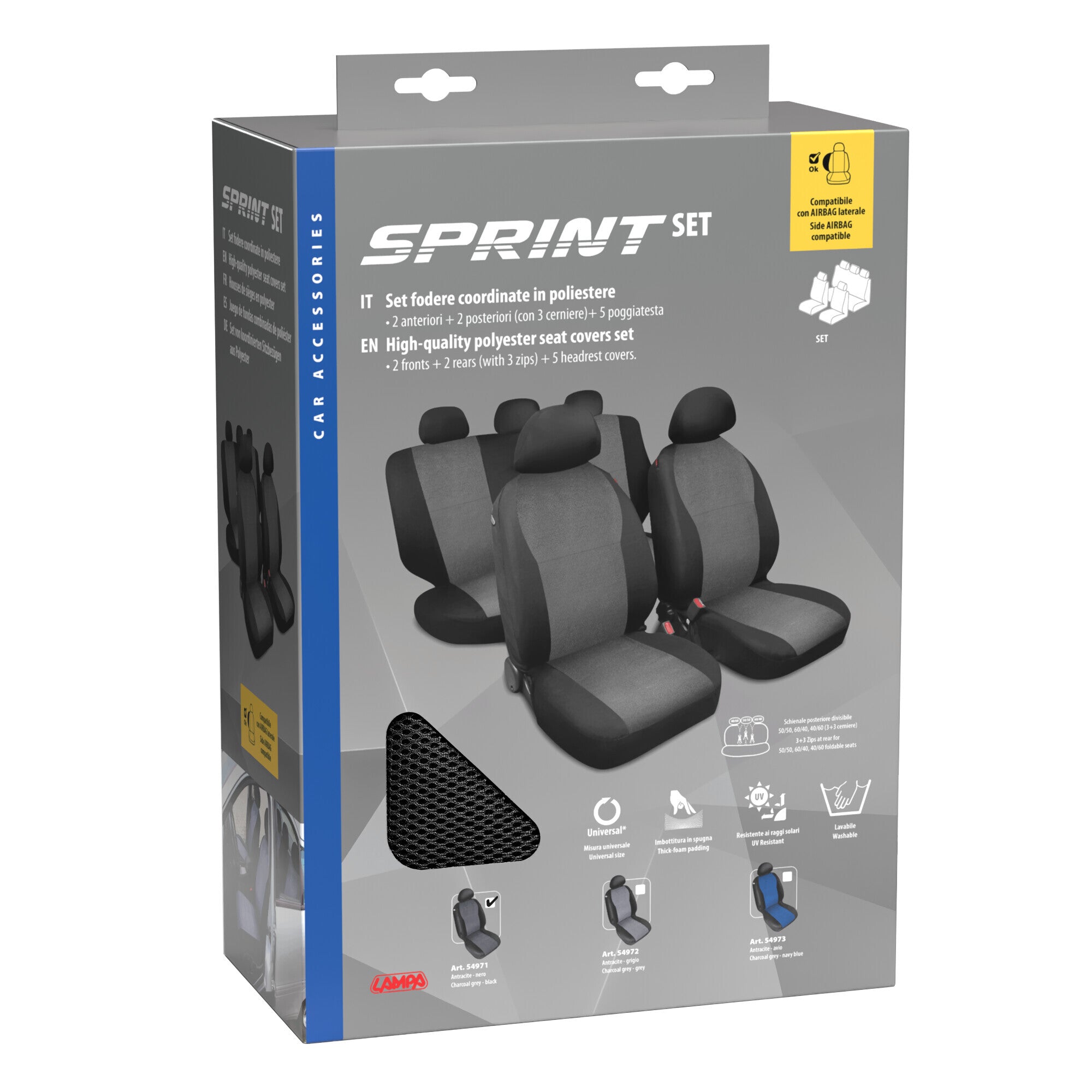 Sprint, set fodere coordinate - Antracite
