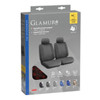 Glamur, coppia coprisedili anteriori in jacquard, universali - Nero