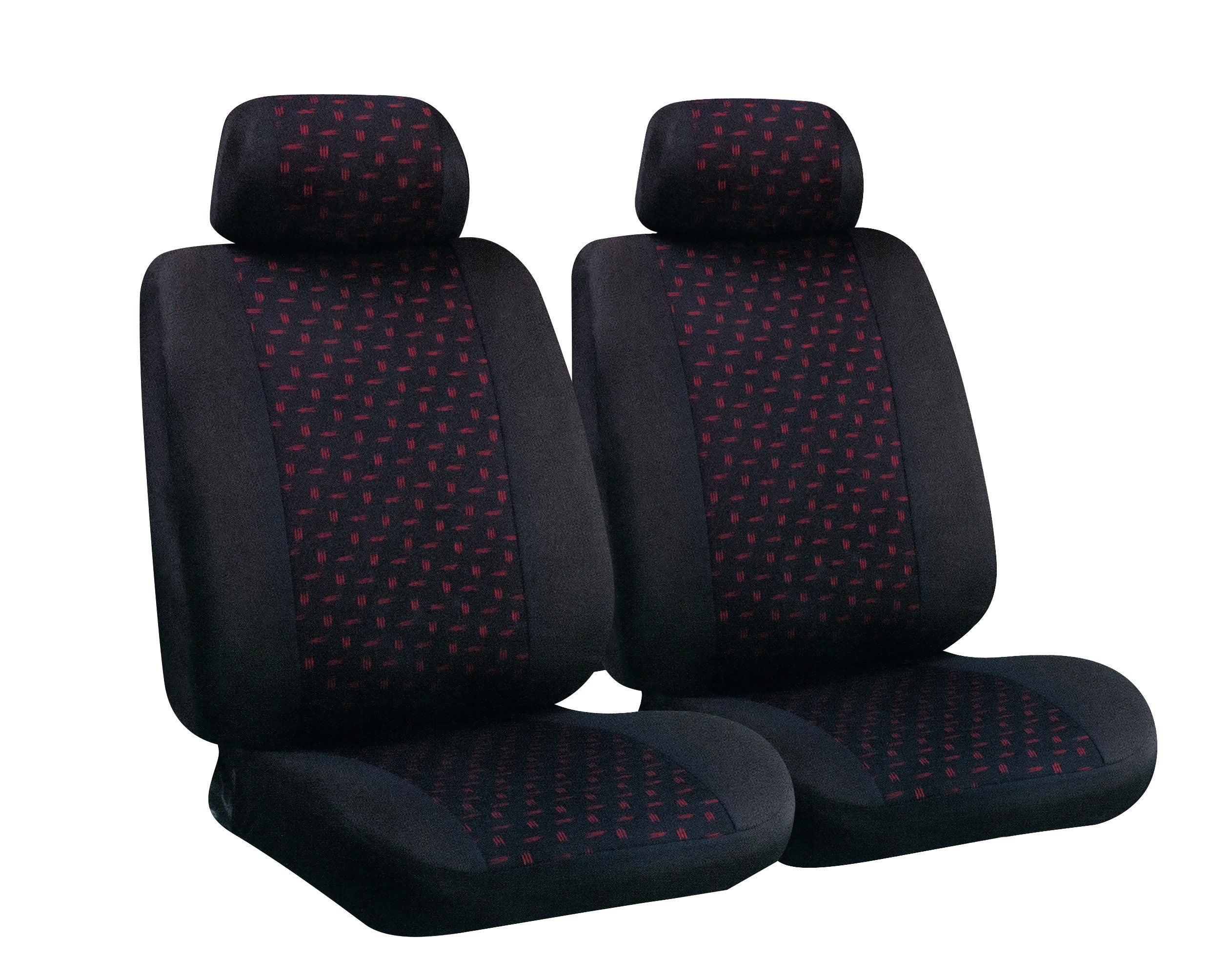 Glamur, coppia coprisedili anteriori in jacquard, universali - Nero