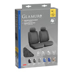 Glamur, coppia coprisedili anteriori in jacquard, universali - Antracite