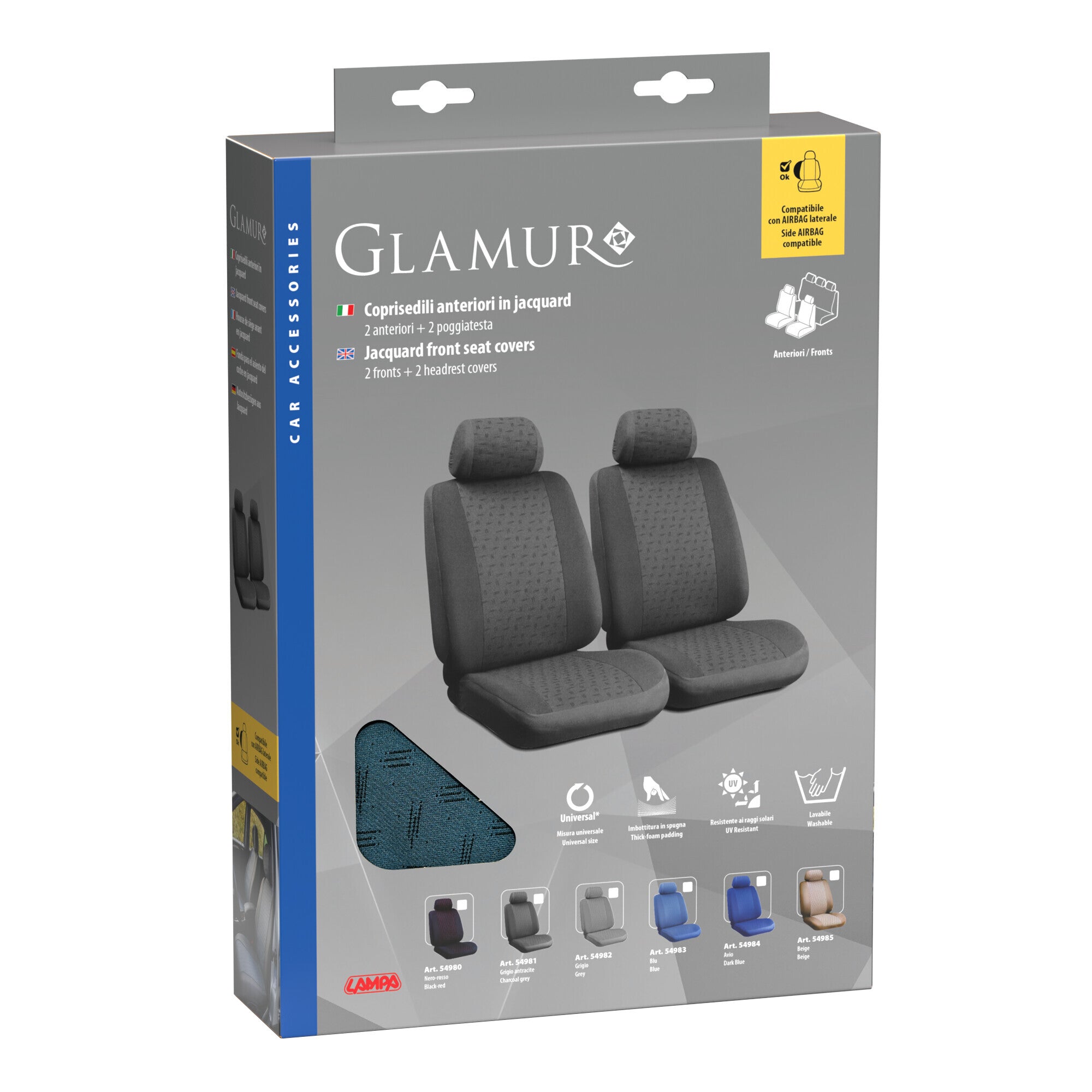 Glamur, coppia coprisedili anteriori in jacquard, universali - Avio