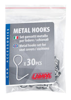 Set gancetti metallo per fodere/schienali - 30 pz