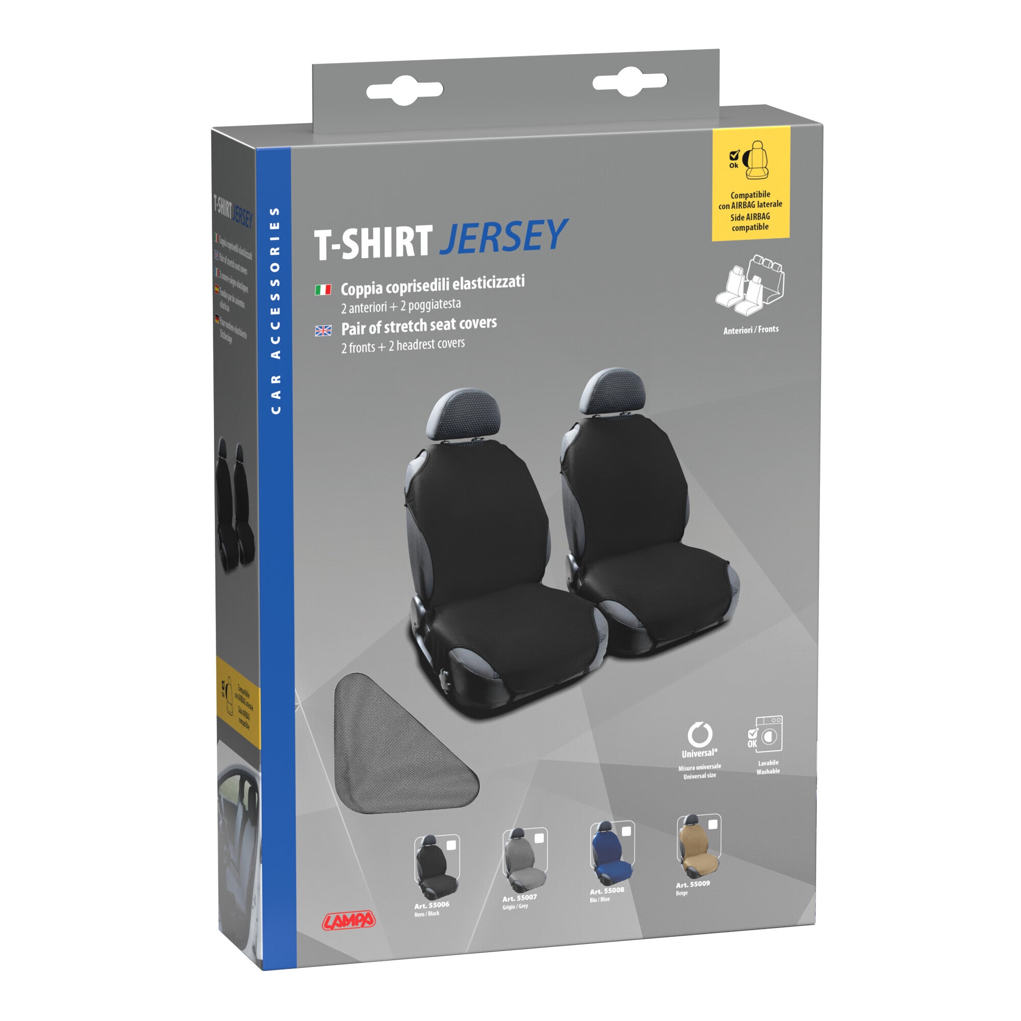 T-Shirt, coppia coprisedili elasticizzati - Grigio