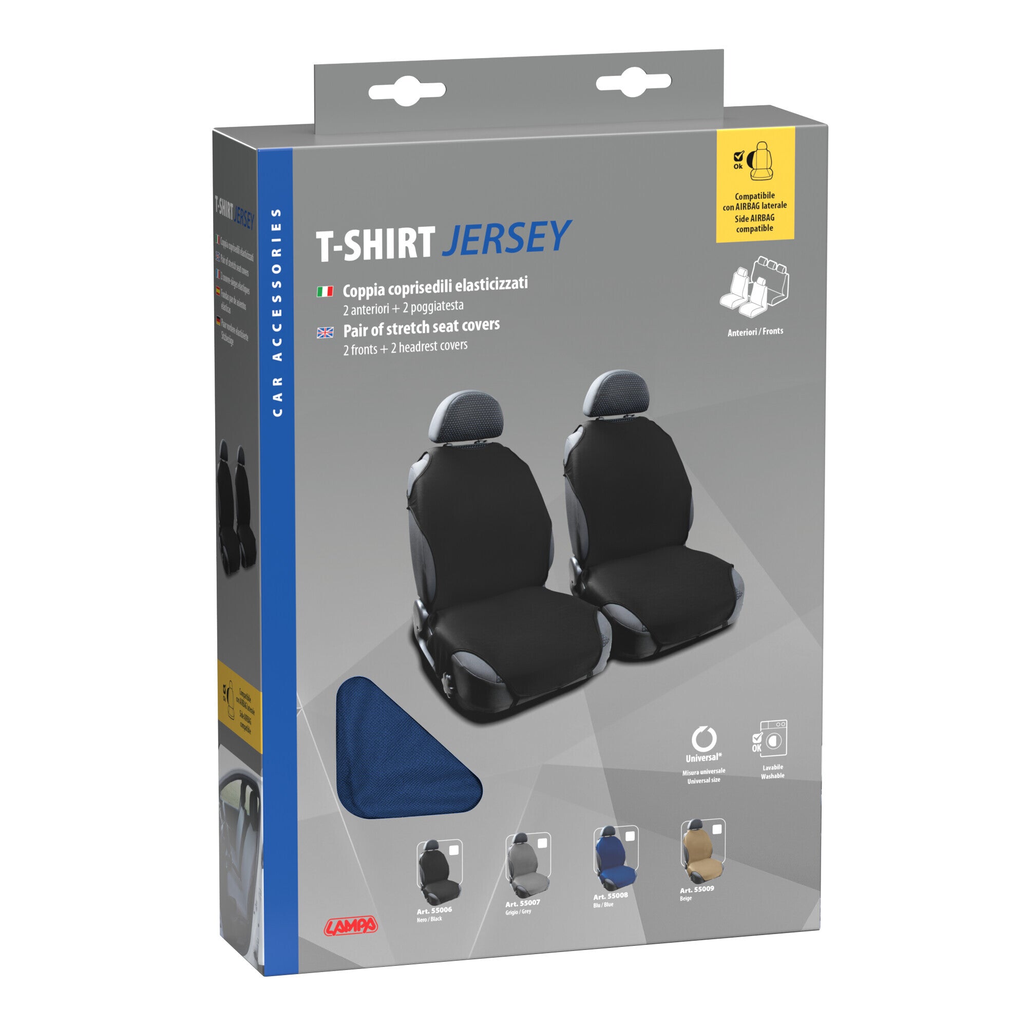 T-Shirt, coppia coprisedili elasticizzati - Blu